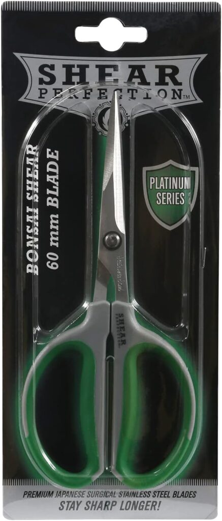 Shear Perfection Platinum Series Stainless Steel Bonsai Scissors, 2.4/60-mm, Green (800400)